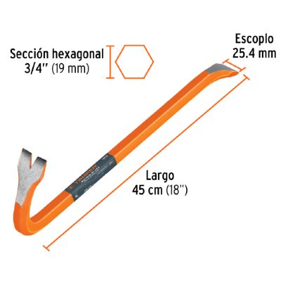 Barretas de Uña 3/4” Diámetro Diablito Largo 45cm (18”)