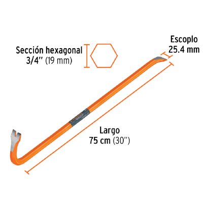 Barretas de Uña 3/4” Diámetro Diablito Largo 75cm (30”)