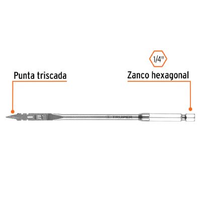 Broca Planas Para Madera Diametro 3/4" (19 mm)