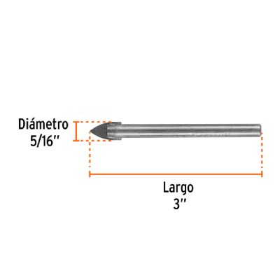 Broca Para Vidrio y Azulejo Diametro 5/16" (8 mm)