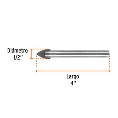 Broca Para Vidrio y Azulejo Diametro 1/2" (13 mm)