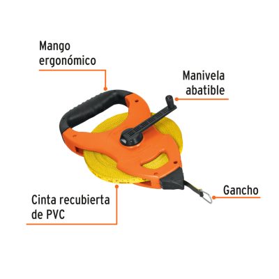 Huincha Largas Cruceta Fibra Vidrio Largo 50 mt