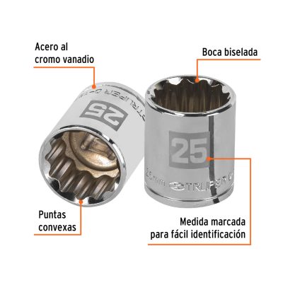 Dados 12 Puntas Milimétricos 25 mm