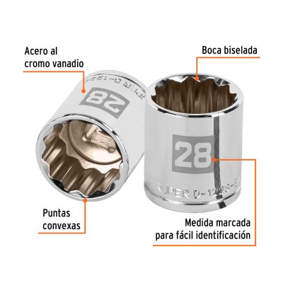 Dados 12 Puntas Milimétricos 28 mm