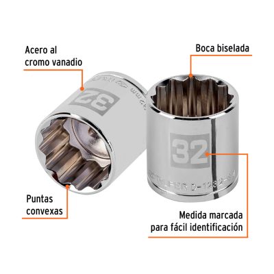 Dados 12 Puntas Milimétricos 32 mm