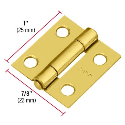 Bisagra Rectangular Acero Latonado 25 x22mm
