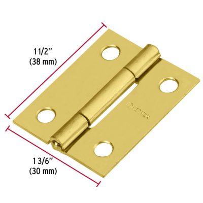Bisagra Rectangular Acero Latonado 38 x 30mm