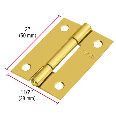 Bisagra Rectangular Acero Latonado 50 x 38mm