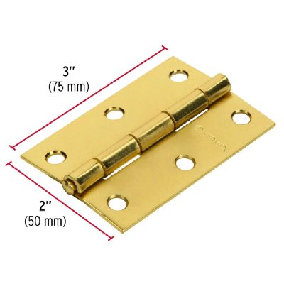 Bisagra Rectangular Acero Latonado 75 x 50mm