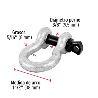 Grillete de Acero Forjado Carga Máx 750 Kg