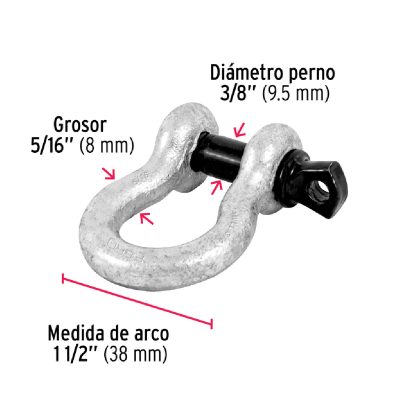 Grillete de Acero Forjado Carga Máx 910 Kg