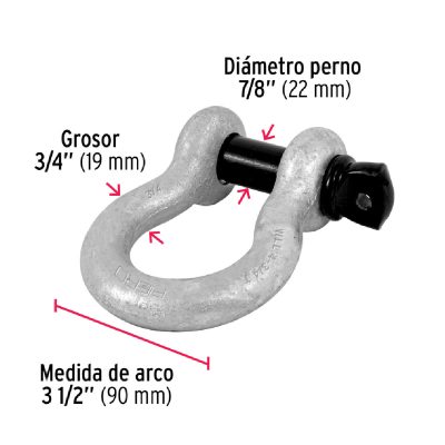 Grillete de Acero Forjado Carga Máx 4.310 Kg