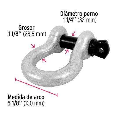 Grillete de Acero Forjado Carga Máx 9.500 Kg