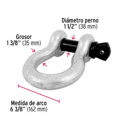 Grillete de Acero Forjado Carga Máx 13.500 Kg